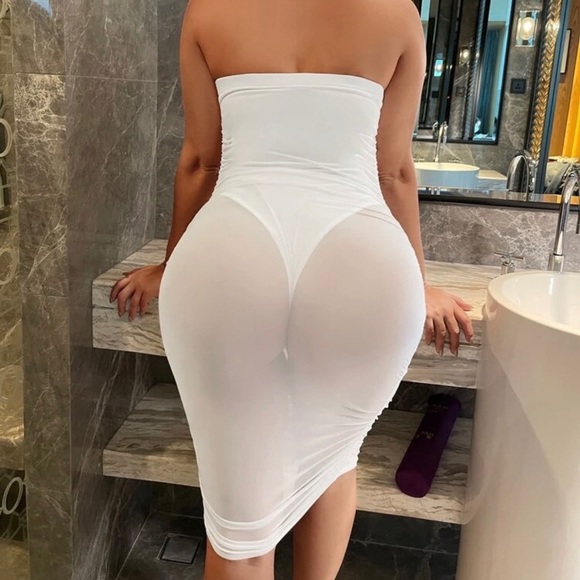 Mesh White Dress - Picture 2 of 2